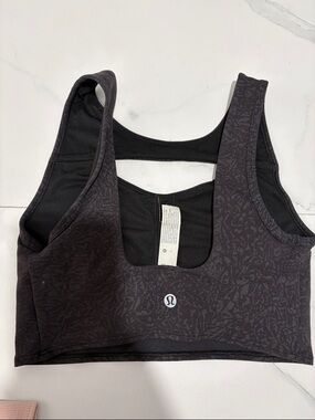 lululemon athletica Black Printed Scoop-Back Sports Bra